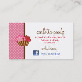 311の甘いケーキのカップケーキ2のハート 名刺 (裏面)