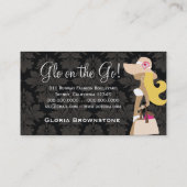 311の白のビキニの花柄のファッショニスタブロンドの帽子 名刺 (裏面)