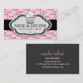 311の神のピンクの水玉模様のカップケーキ 名刺 (正面/裏面)