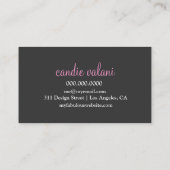 311の神のピンクの水玉模様のカップケーキ 名刺 (裏面)