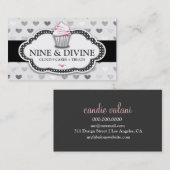 311の神の灰色のハートのカップケーキ 名刺 (正面/裏面)