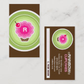 311の虹のカップケーキのモノグラムの名刺 名刺 (正面/裏面)