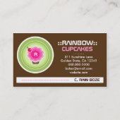 311の虹のカップケーキのモノグラムの名刺 名刺 (裏面)
