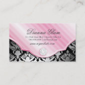 311の贅沢なケーキのダマスク織のきらめく 名刺 (裏面)