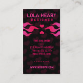 311の赤いHOTTの炎のハートの背景 名刺 (裏面)