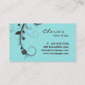 311の青緑の茶色の花柄の渦巻ビジネス 名刺 (裏面)