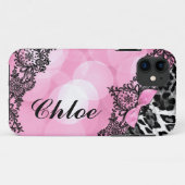 311のBubblegumのピンクのヒョウの夢ライトフェイクな弓 Case-Mate iPhoneケース (裏面(横))