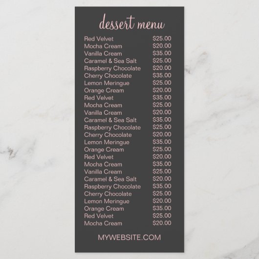 311のHauteのカップケーキの水玉模様のピンク メニュー (裏面)