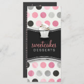 311のHauteのカップケーキの水玉模様のピンク メニュー (正面/裏面)