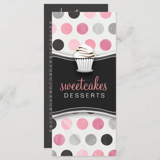 311のHauteのカップケーキの水玉模様のピンク メニュー (正面/裏面)