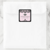 311のSweetiqueのピンクのストライプ及びレース スクエアシール (バッグ)