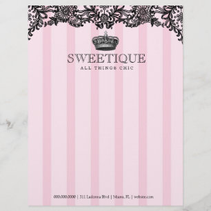 311のSweetiqueのピンクのストライプ及びレース レターヘッド