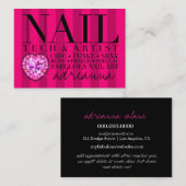 311のTresのシックなピンクのストライプのネイルの技術 名刺 (正面/裏面)