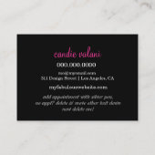 311のTresのシックなピンクのストライプ 名刺 (裏面)