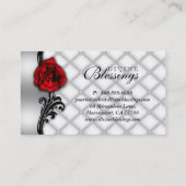 311ばら色の花のファッションのジュエリーの蝶グリッター 名刺 (裏面)