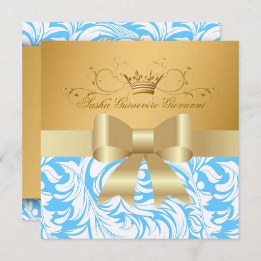 311ふんだんに金色|男の赤ちゃんシャワー 招待状 (正面/裏面)