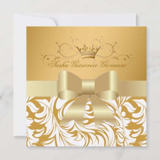 311ふんだんに金色|男の赤ちゃん/ガールシャワー 招待状 (正面)