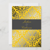 311まぶしいダマスクイエロー |木炭グレーバンド 招待状 (正面)