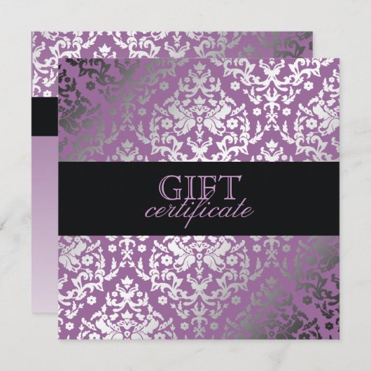 311まぶしいダマスクパープルプルプルプルシューのギフト券 (正面/裏面)