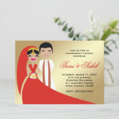311インディアン新郎新婦ビンディ招待状 招待状 (スタンド正面)