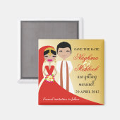 311インディアン美しい新郎新婦 マグネット (正面/裏面)