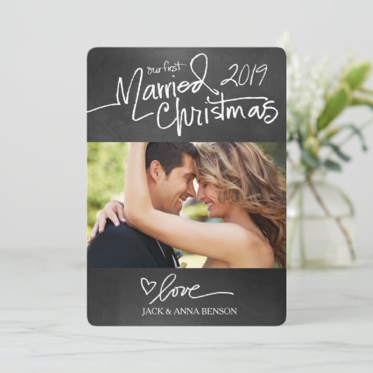 311ウアーファーストク結婚したリスマスホリデーカードチョーク シーズンカード (スタンド正面)