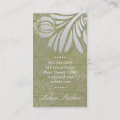 311エキゾチックな花の緑 名刺 (裏面)