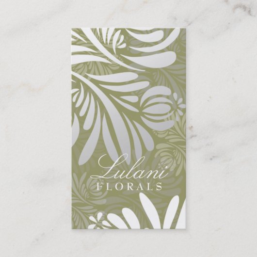 311エキゾチックな花の緑 名刺 (正面)
