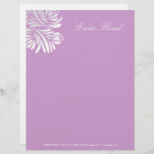 311エキゾチックな花柄|の紫色 レターヘッド (正面/裏面)