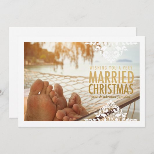 311エブリーク結婚したリスマスタンホリデイカード シーズンカード (正面/裏面)