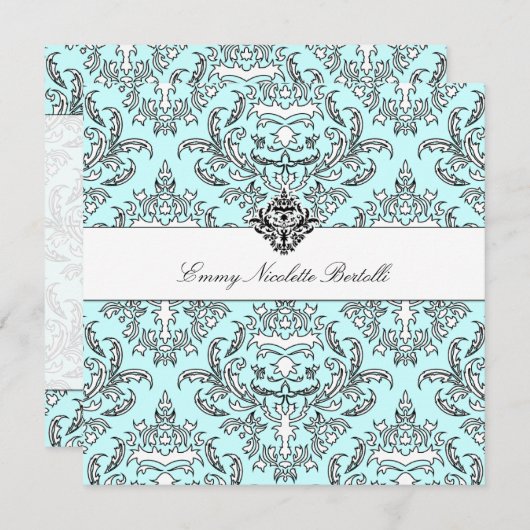 311エミーの空のダマスク織の招待状 招待状 (正面/裏面)