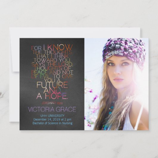 311エレミヤ29:11卒業発表 案内状 (正面)