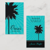 311オアシスのヤシの木のターコイズ 名刺 (正面/裏面)