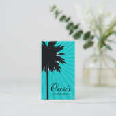 311オアシスのヤシの木のターコイズ 名刺 (スタンド正面)