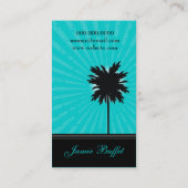 311オアシスのヤシの木のターコイズ 名刺 (裏面)