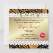 311オレンジの野生のタイガーリリーゴールデンメタリック 招待状 (裏面)