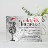 311カクテル&カラオケレッドダマスク 招待状 (スタンド正面)