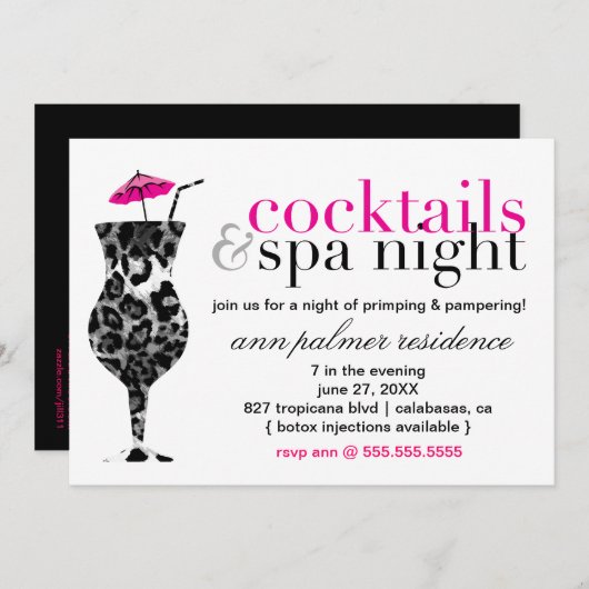 311カクテル&スパ 招待状 (正面/裏面)