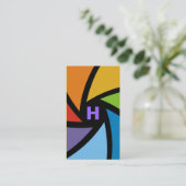 311カメラは|のカラフルな紫色を用意します 名刺 (スタンド正面)