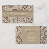 311カーキ色の花のヴィンテージ 名刺 (正面/裏面)