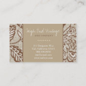 311カーキ色の花のヴィンテージ 名刺 (裏面)