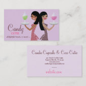 311キャンデーのかわいこちゃんのブルネットのデュオの名刺 名刺 (正面/裏面)