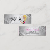 311ギフト用の箱のかわいこちゃんの波状のブロンドのダマスク織 スキニー名刺 (正面/裏面)