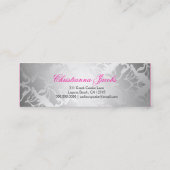 311ギフト用の箱のかわいこちゃんの波状のブロンドのダマスク織 スキニー名刺 (裏面)