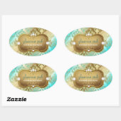 311グラマリーゴールデン海ダマスク 楕円形シール (シート)