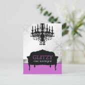 311グリッツィシックブティックパープルポストカード ポストカード (スタンド正面)