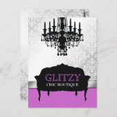 311グリッツィシックブティックパープルポストカード ポストカード (正面/裏面)