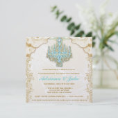 311グリッツィヴィンテージブルーシャンデリアメタリック 招待状 (スタンド正面)