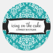 311ケーキのアイシングティール（緑がかった色） ラウンドシール (正面)