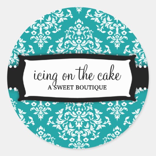 311ケーキのアイシングティール（緑がかった色） ラウンドシール (正面)